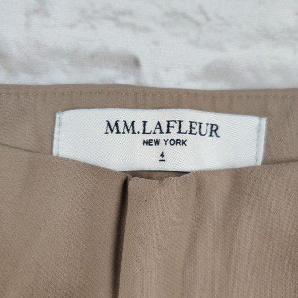 M.M. LaFleur Foster High Rise Dress Slacks Pants Tan Slim Fit Stretch size 4 - Picture 3 of 8